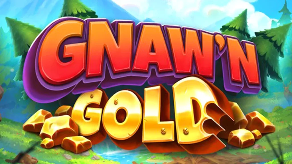 Tampilan visual slot Gnaw’n Gold dengan tema hutan dan berang-berang